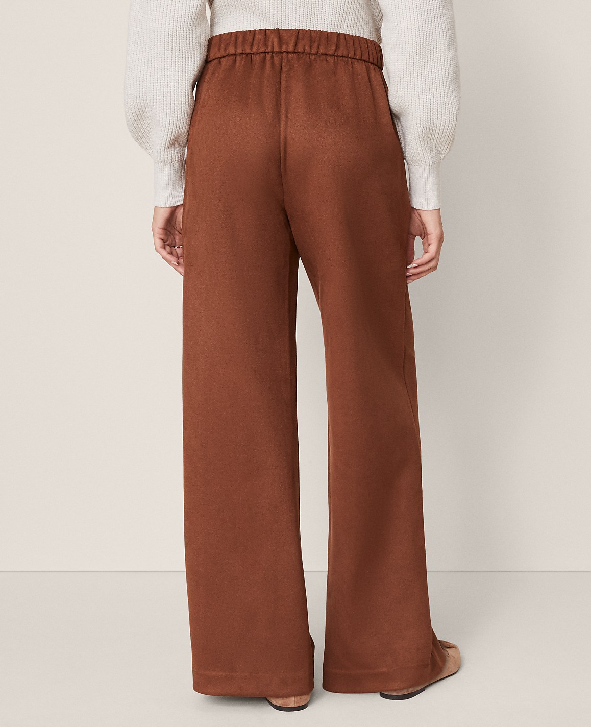 Petite Weekend Easy Wide-Leg Pant in Faux Suede