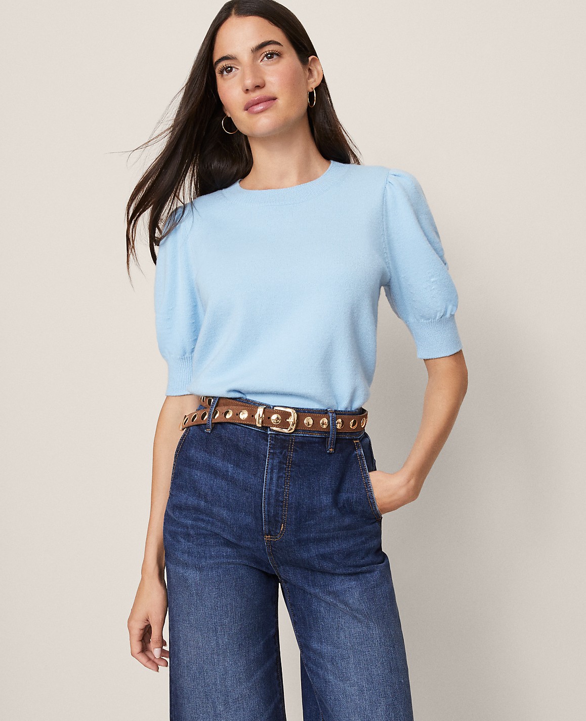 Petite Weekend Collection Ruched Sweater Tee