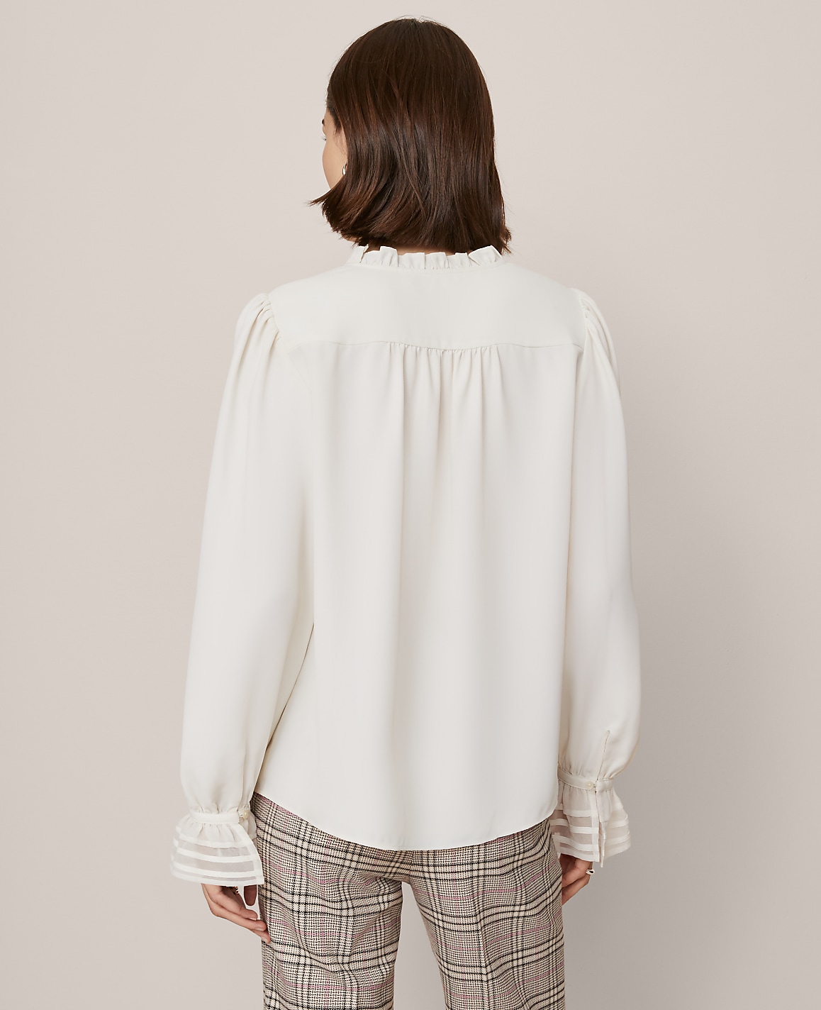 Petite Ruffle Neck Blouse