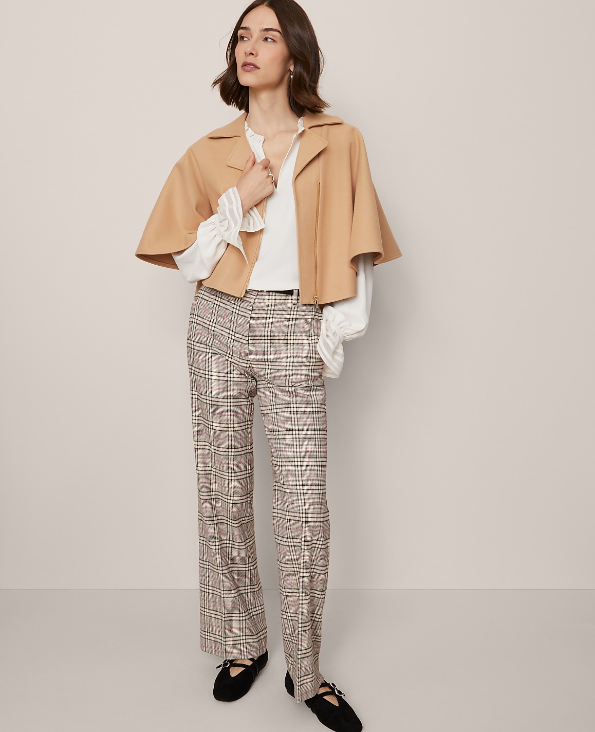 Petite Ruffle Neck Blouse