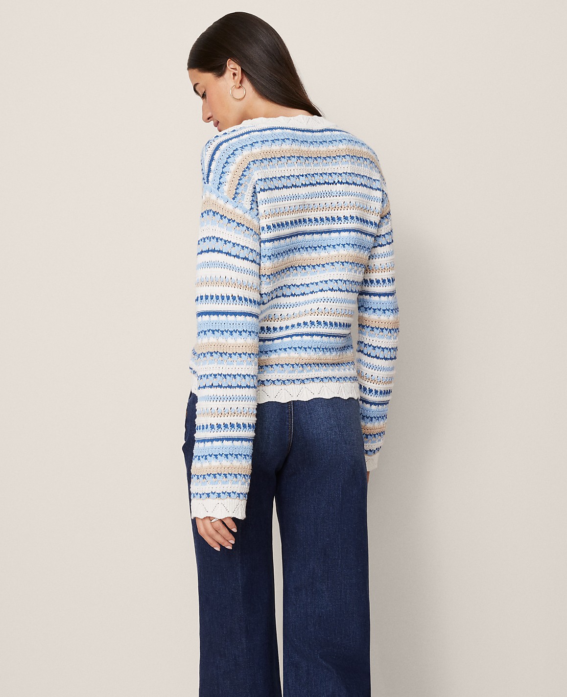 Weekend Striped Mixed Stitch Sweater