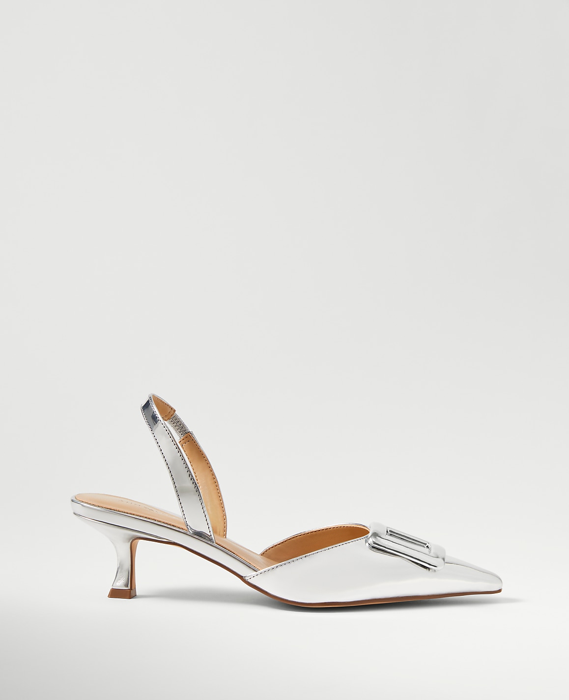 Metallic Pointy Toe Slingback Pump