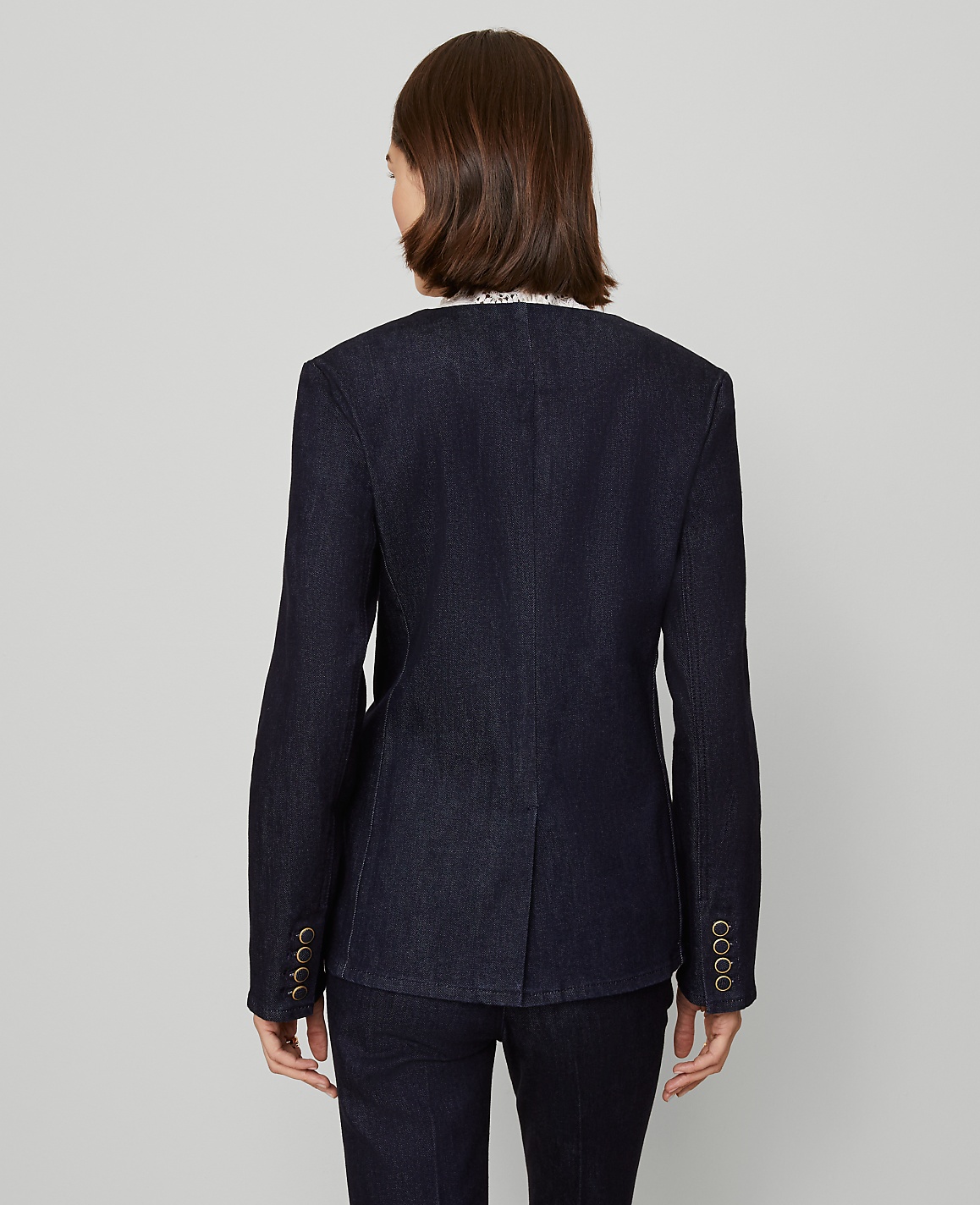 Petite Denim Split Hem Jacket
