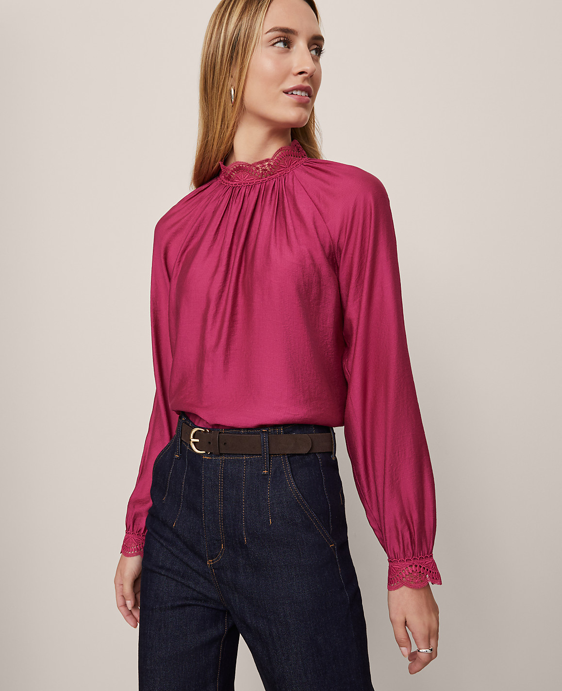 Lace Trim Blouse
