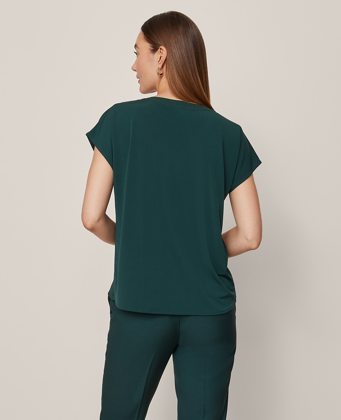 Mixed Media Pleat Front Top