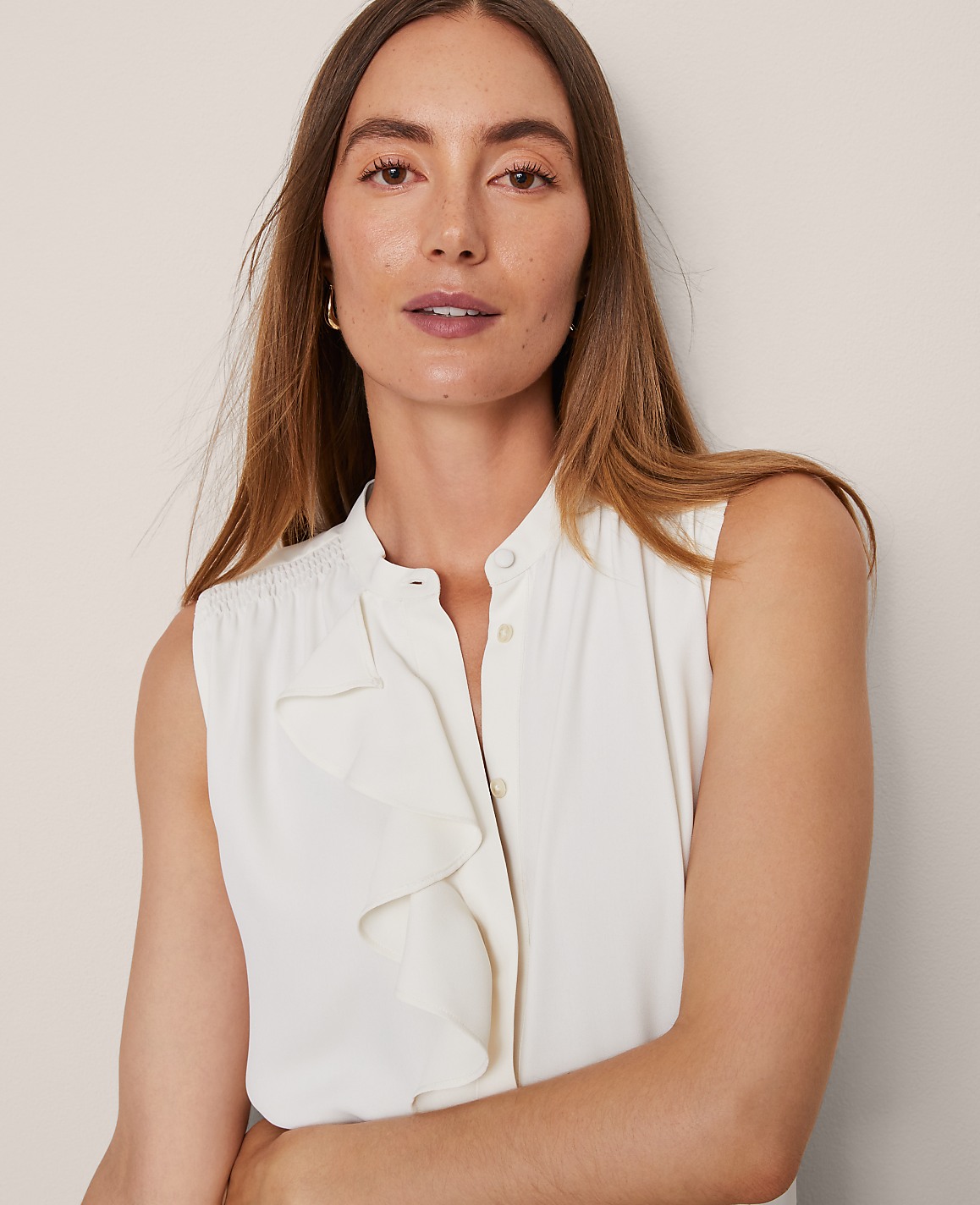 Ruffle Sleeveless Blouse