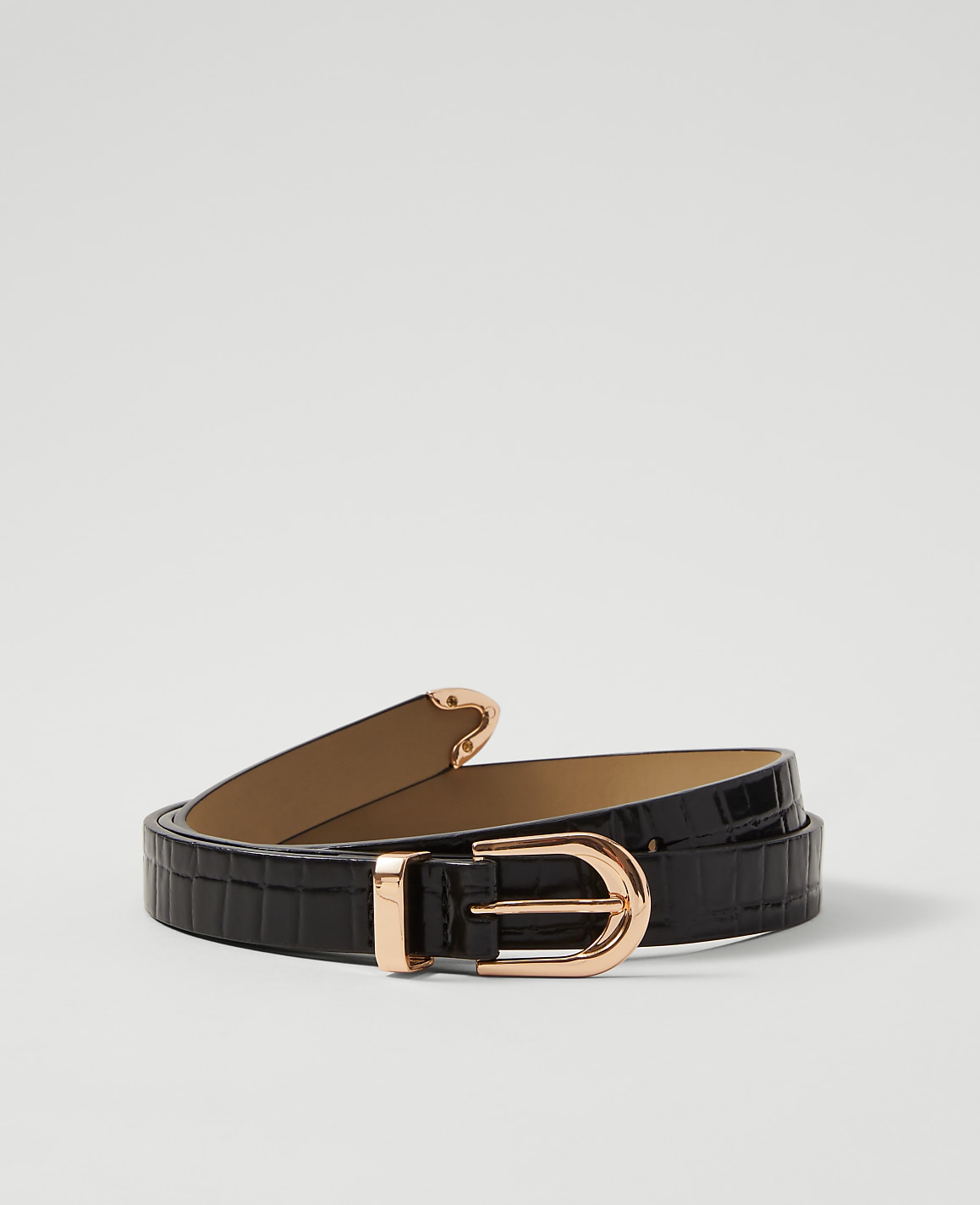 Croco Patent Leather Belt