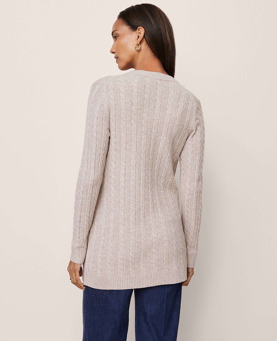Petite Long Cable Cardigan