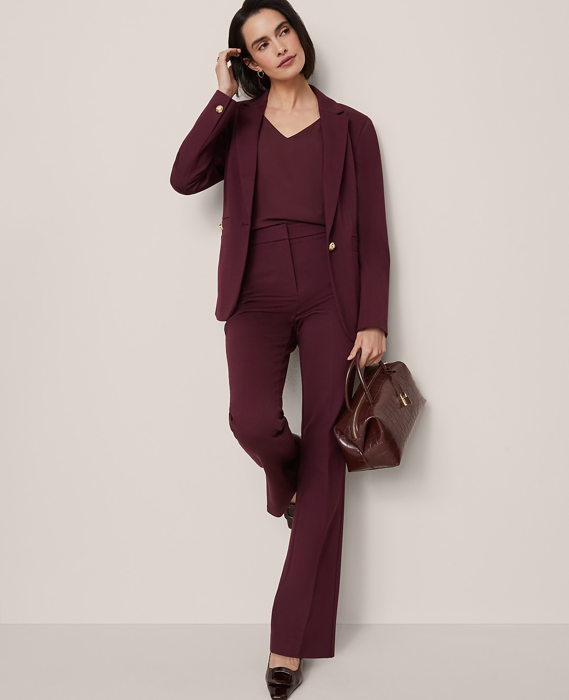The Petite Single Button Blazer in Ponte