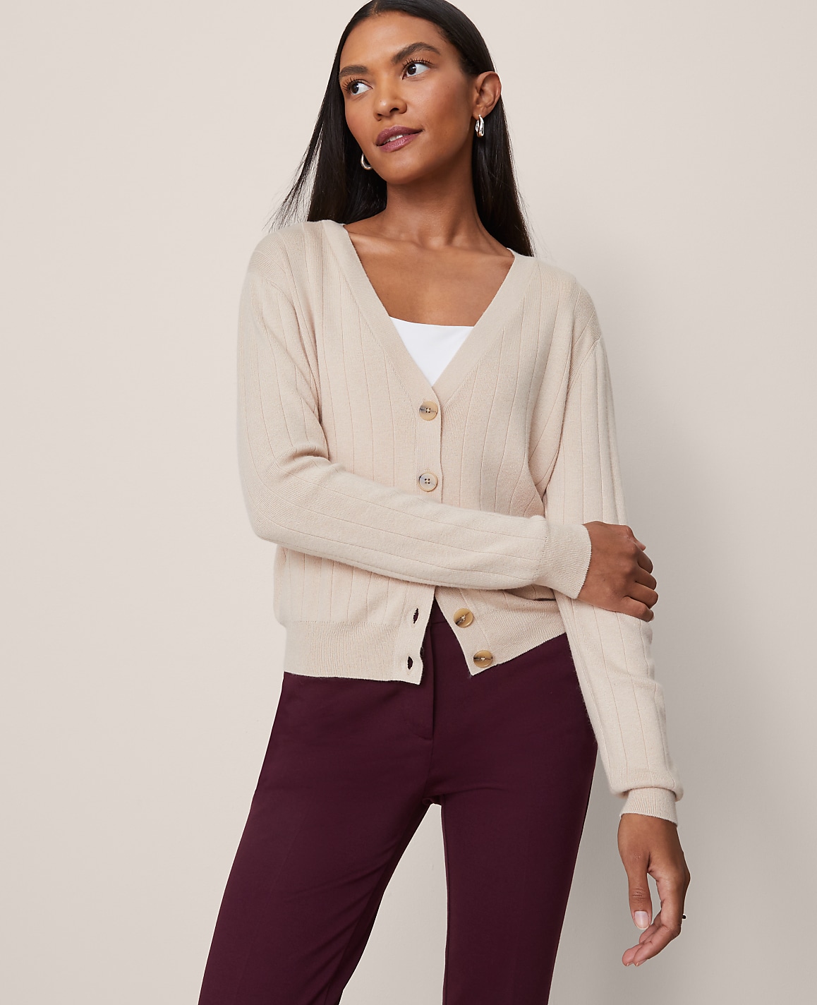 Ribbed Wedge Cardigan