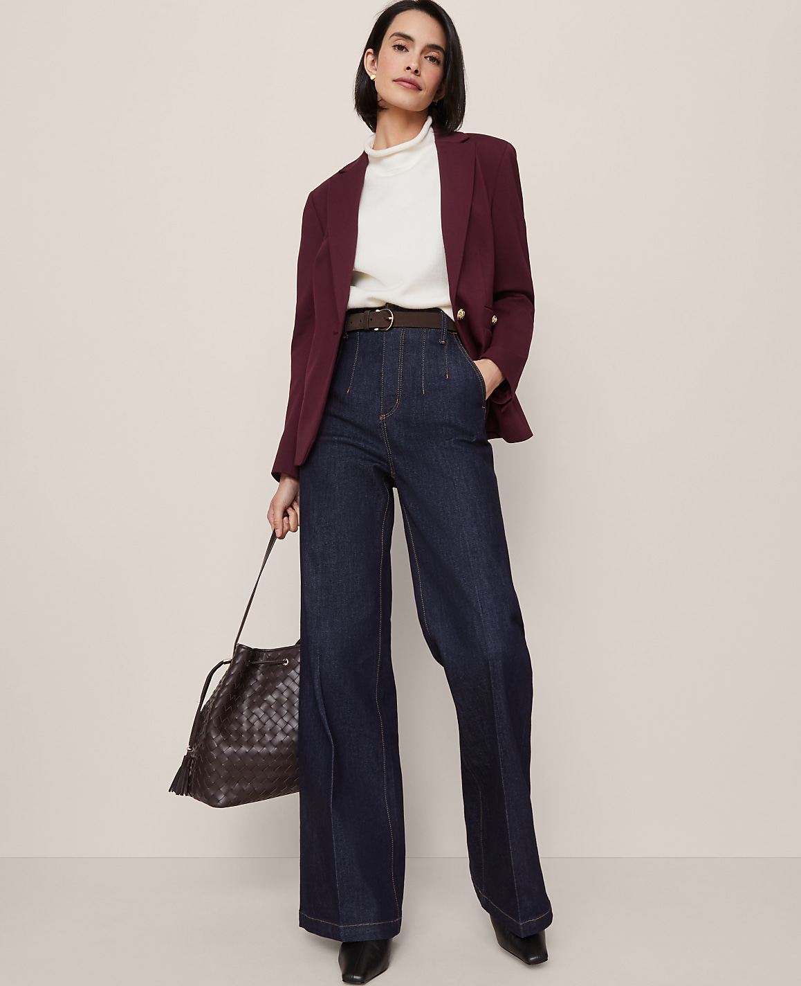 The Petite Single Button Blazer in Ponte