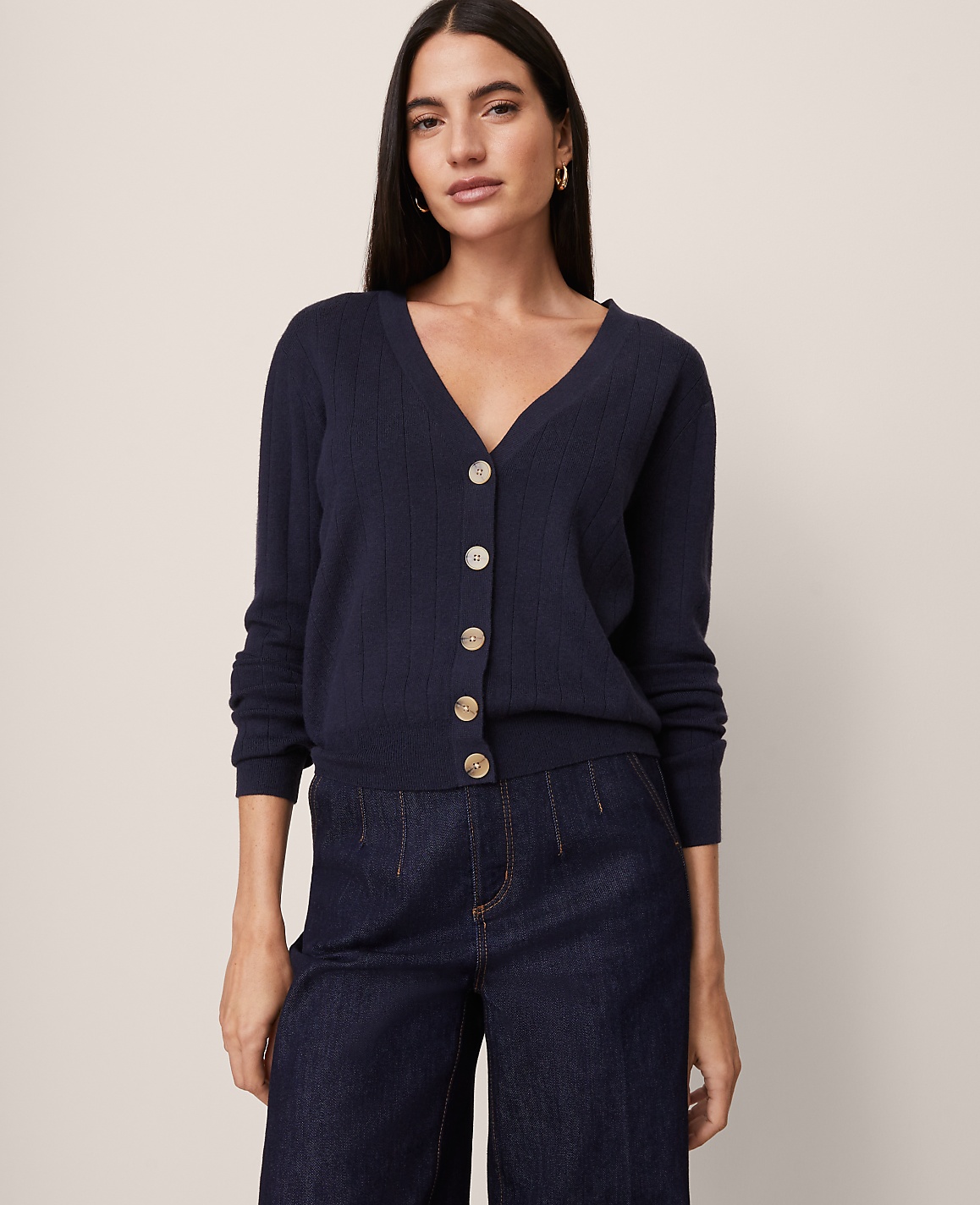 Ribbed Wedge Cardigan