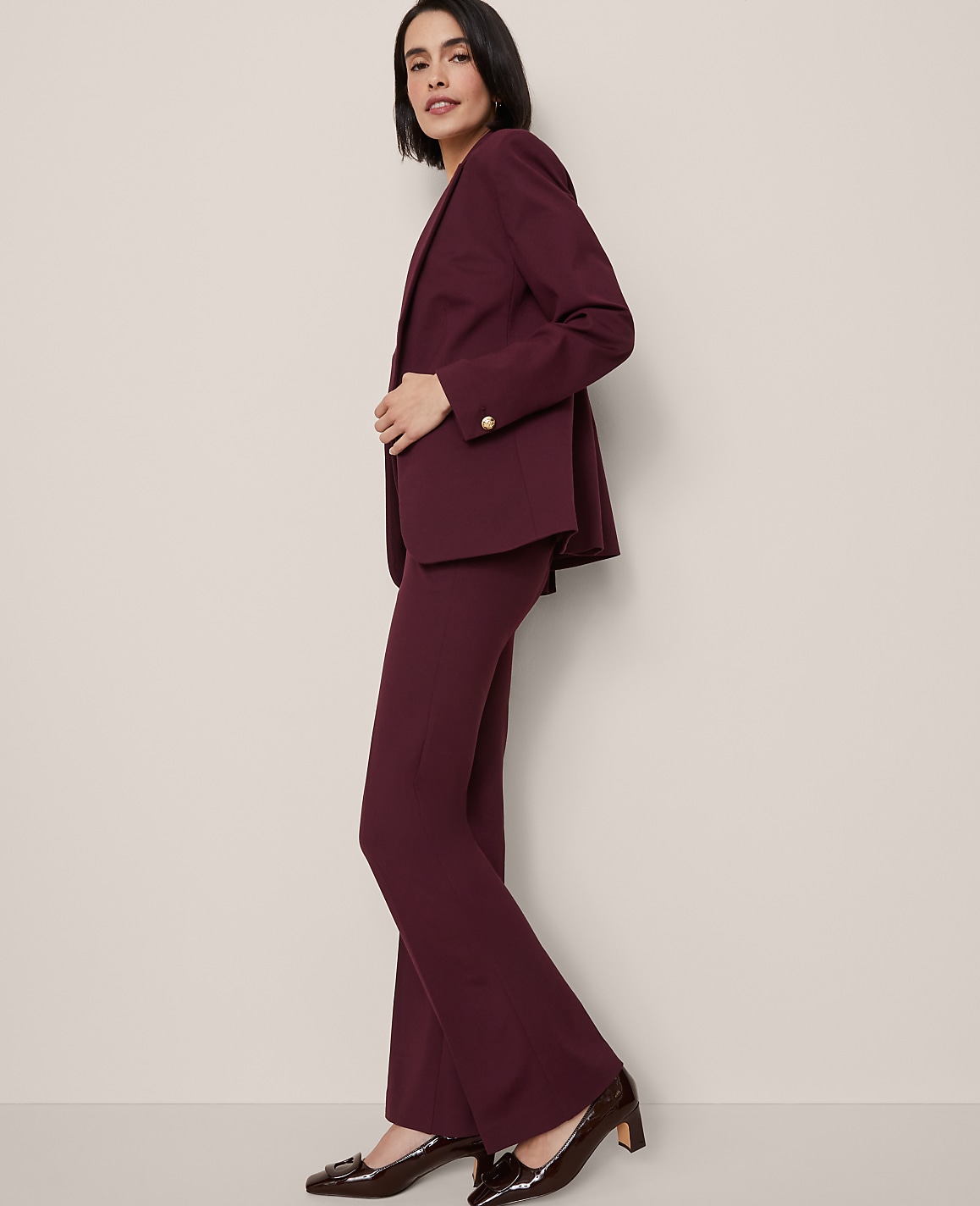 The Petite Skinny Flare Pant in Ponte
