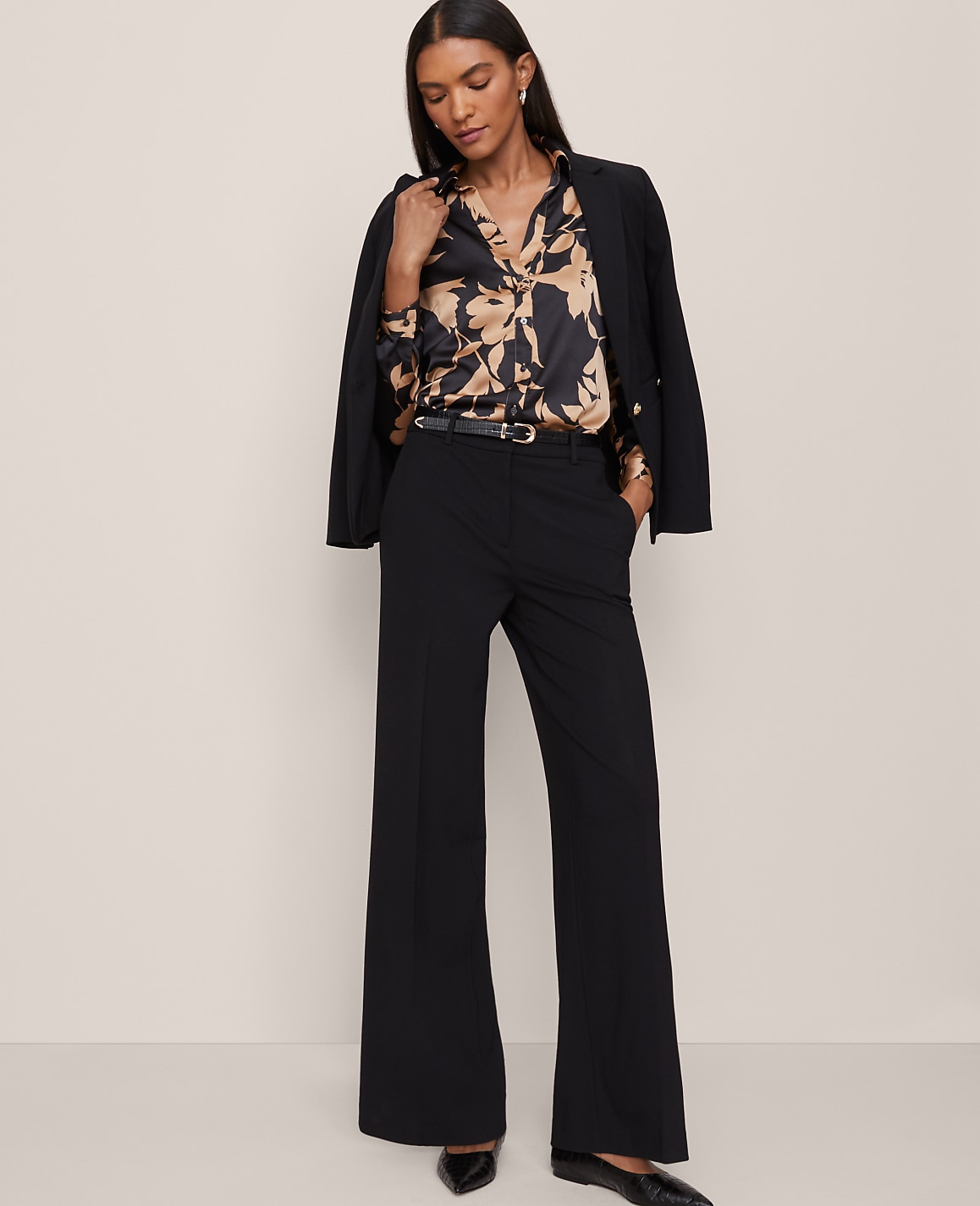 The Petite Wide-Leg Pant in Ponte