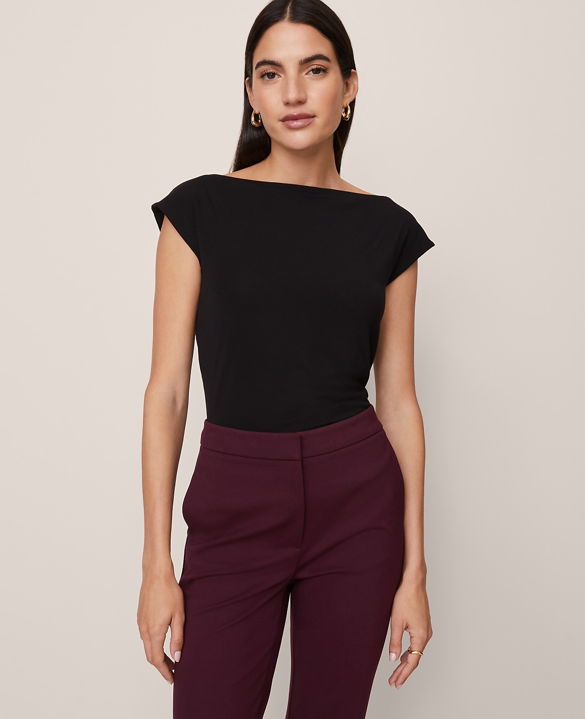 Sleeveless Boatneck Top