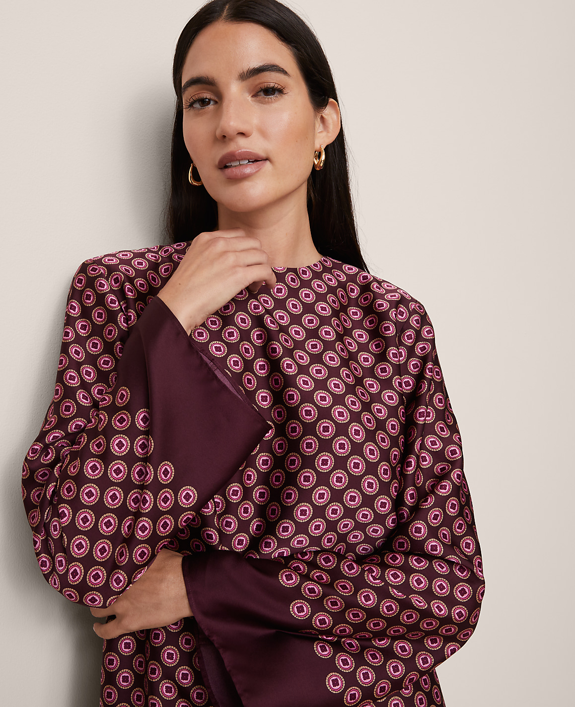 Geo Satin Shift Dress