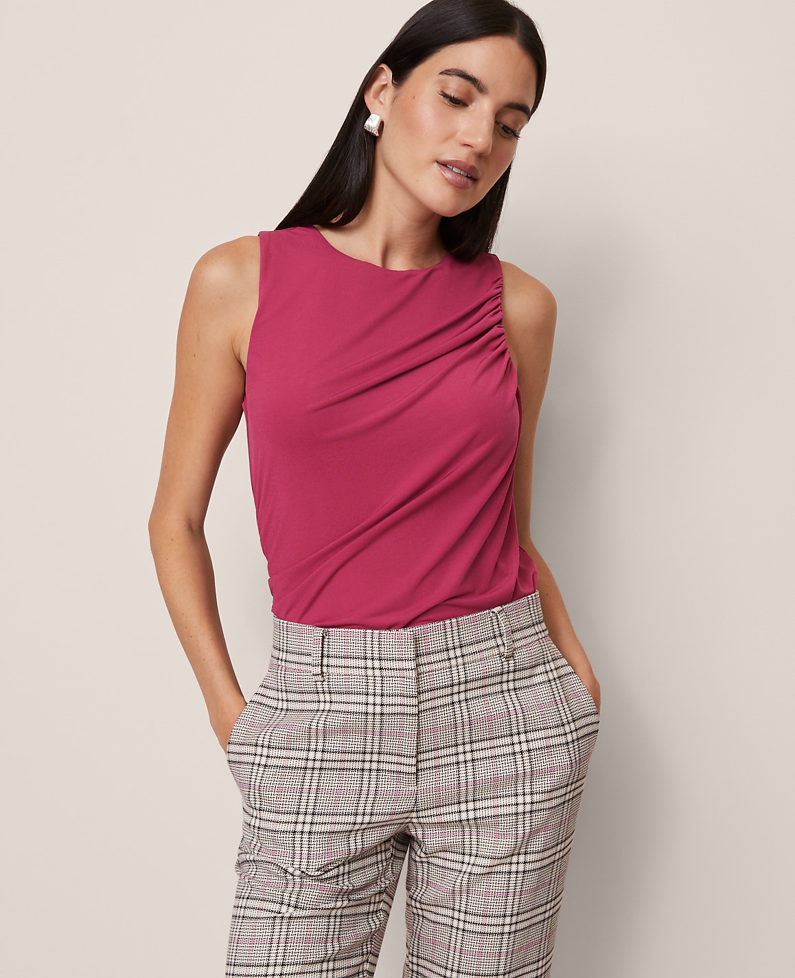 Draped Sleeveless Top