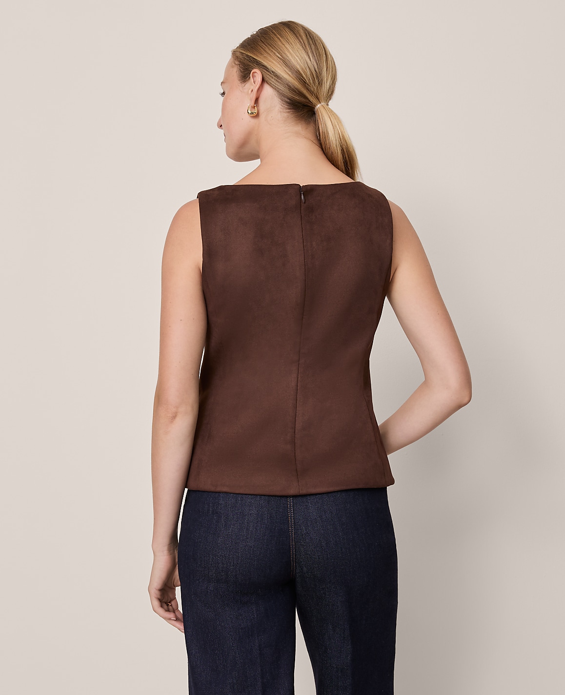 Petite Faux Suede Shell