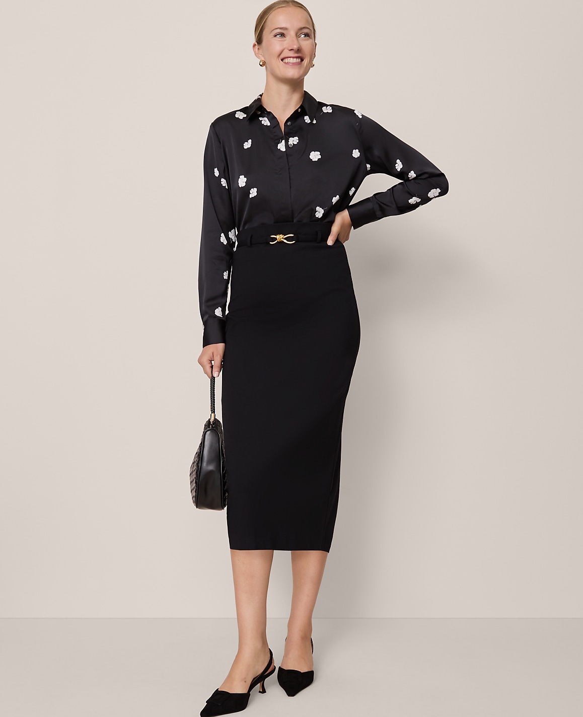 Floral Satin Essential Shirt