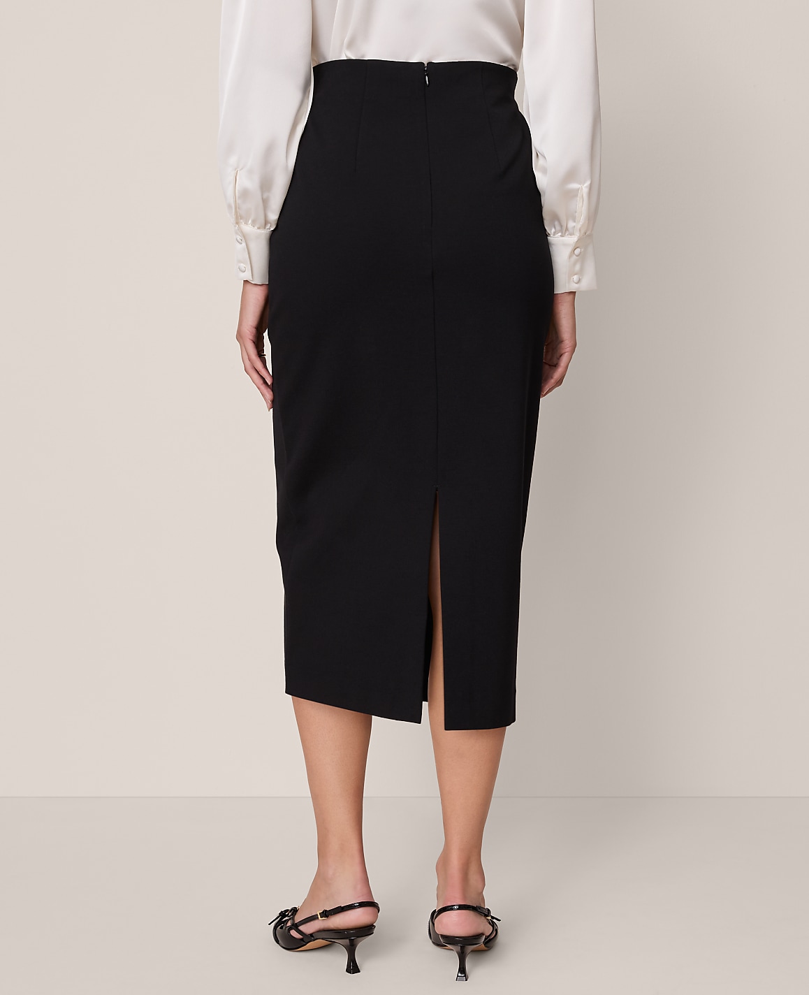 Petite Belted Pencil Skirt in Ponte