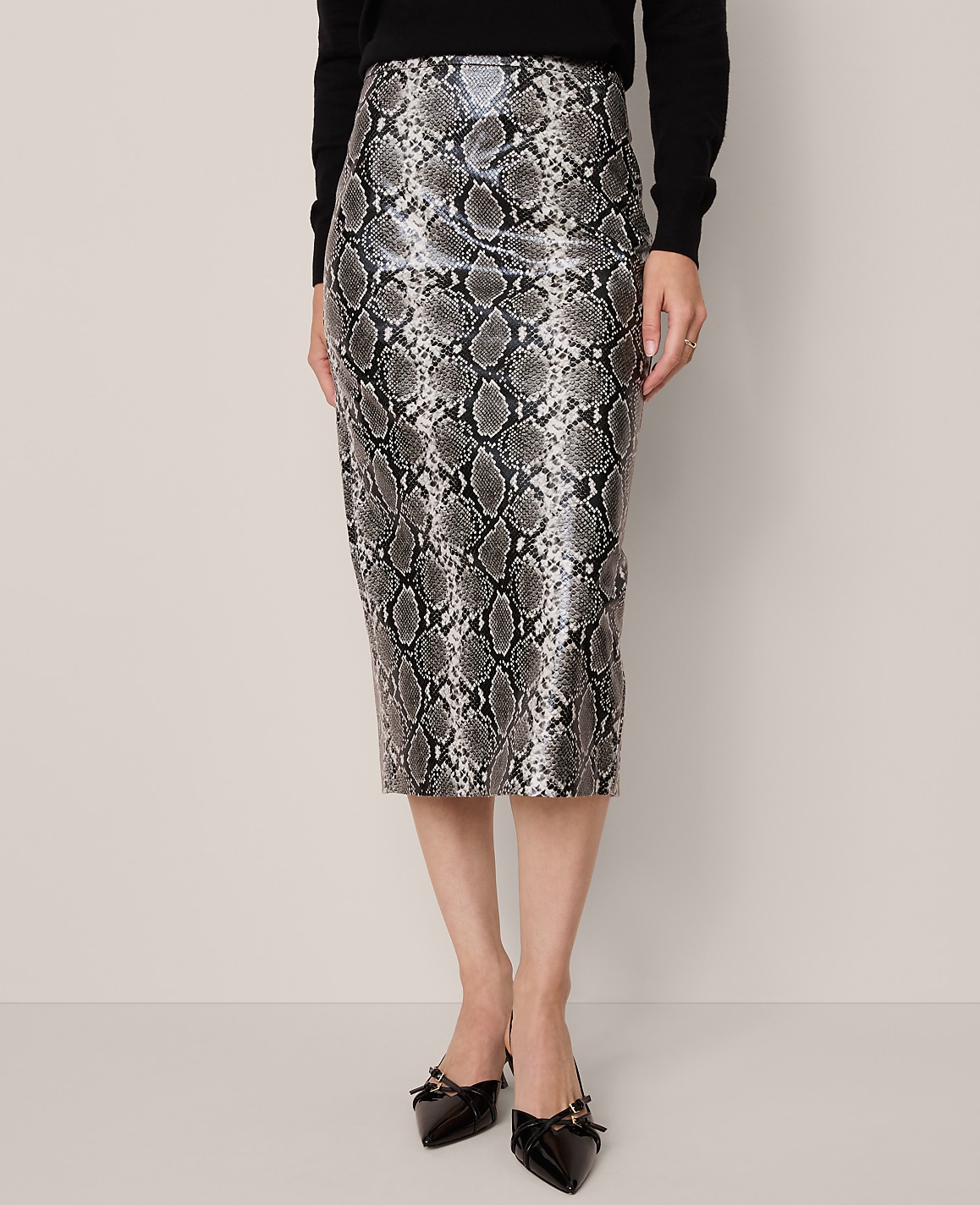 Petite Snake Print Pencil Skirt