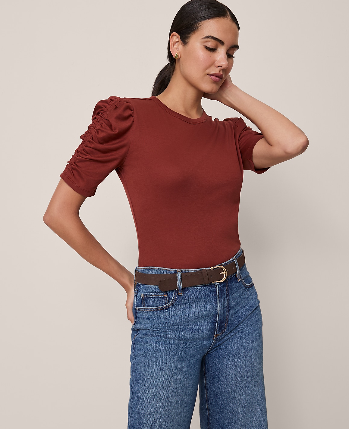 Weekend Collection Shirred Sleeve Top