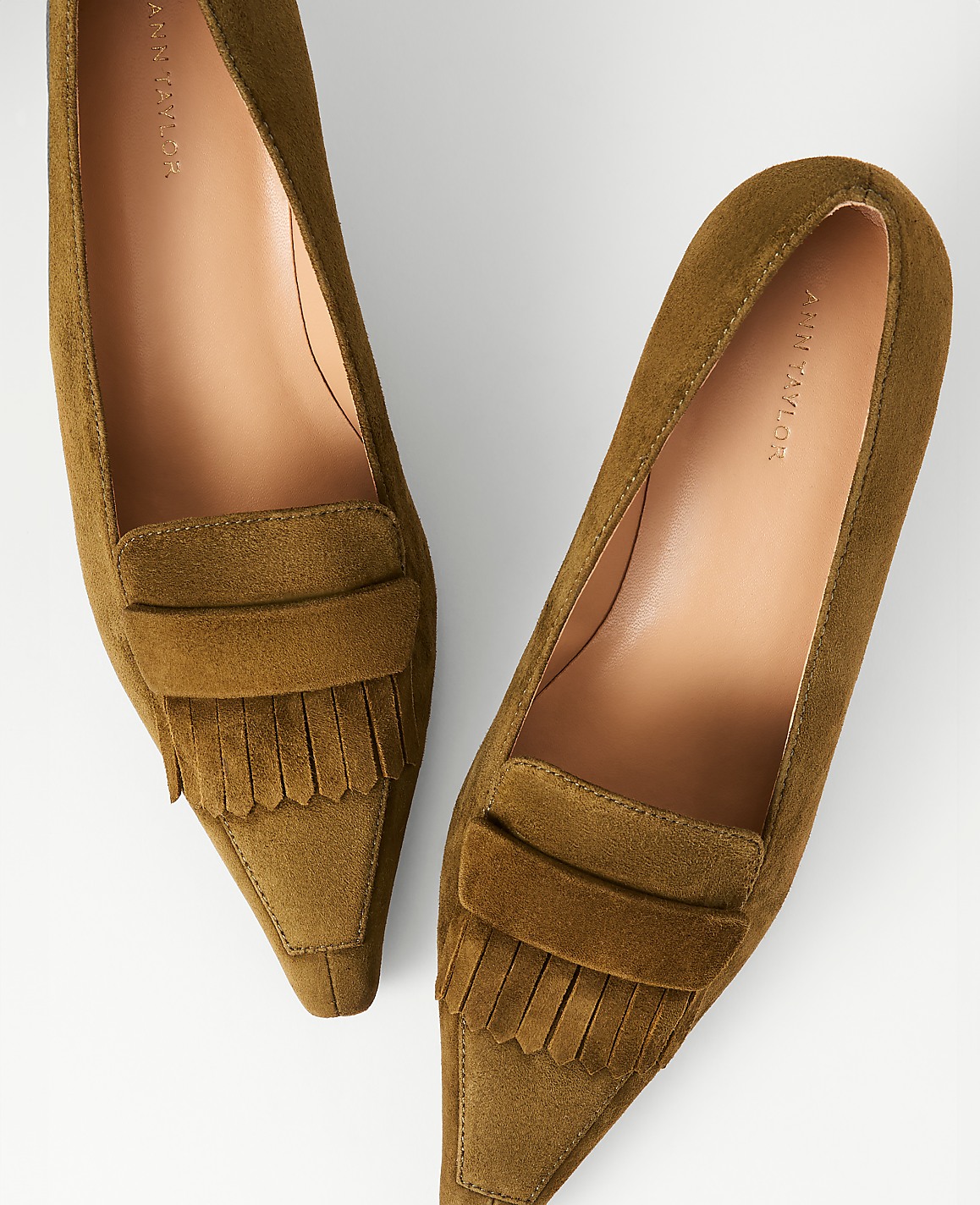 Suede Tapered Heel Kiltie Pump