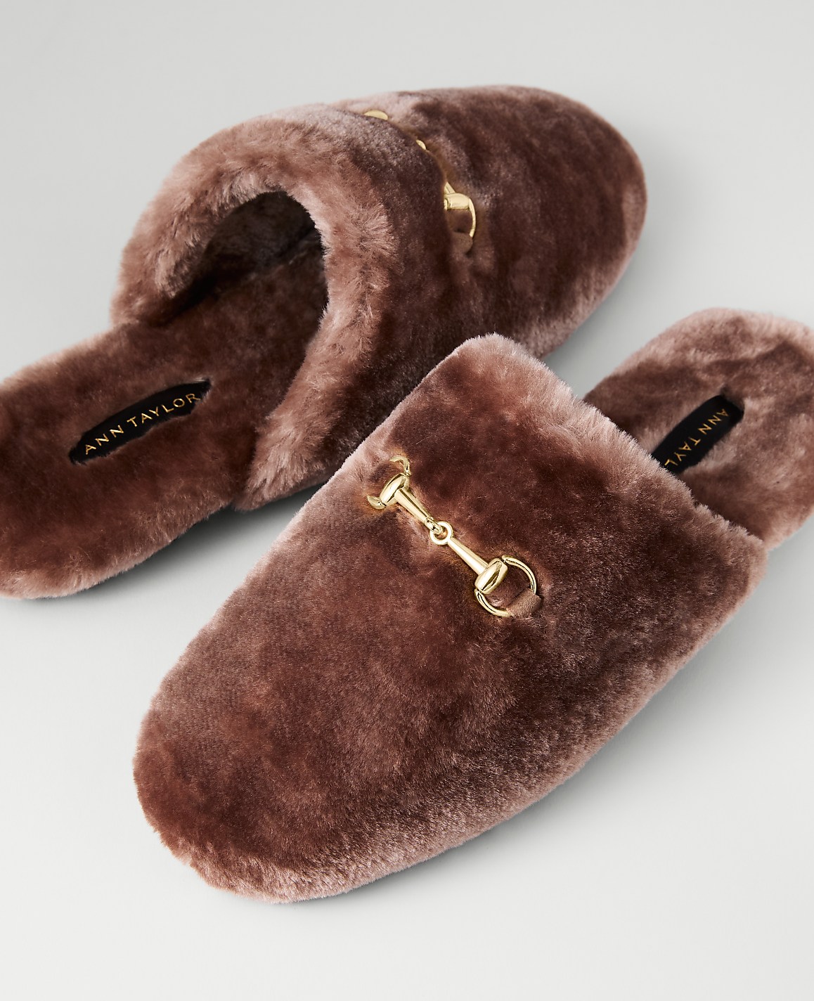 Weekend Horsebit Fuzzy Slide Flat