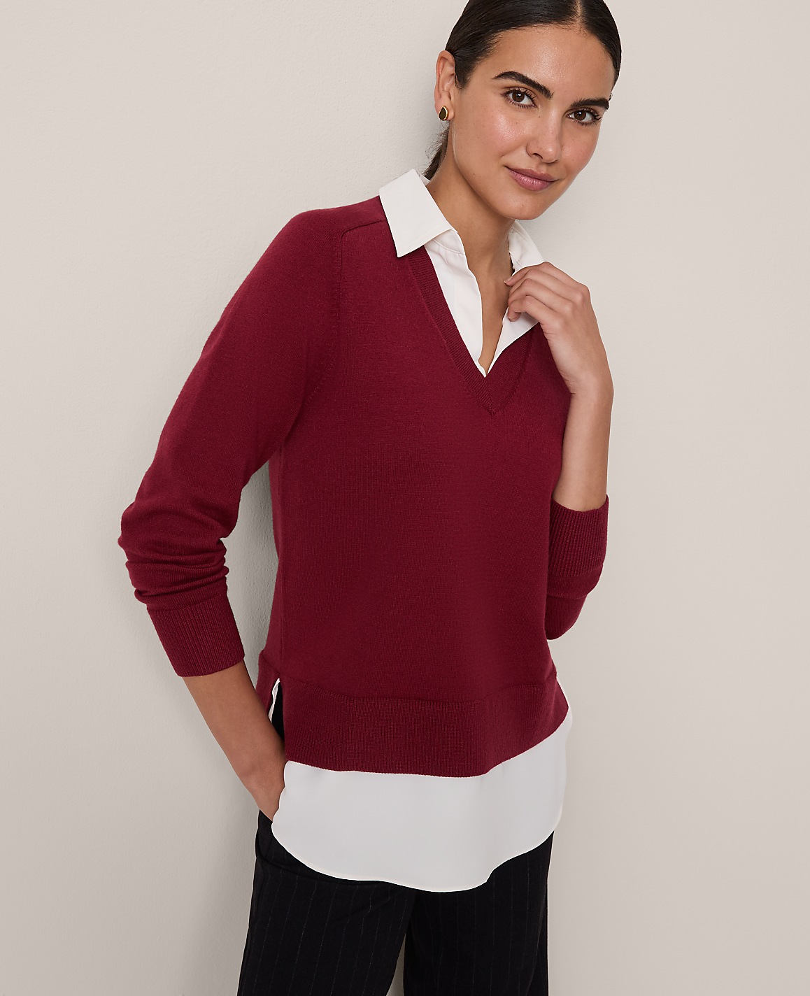 Layered Mix Media Sweater