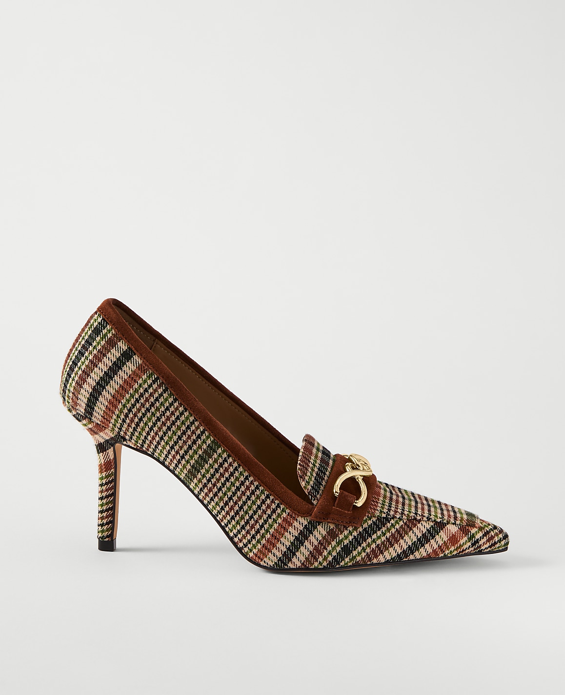 Chain Houndstooth Pointy Toe Pump