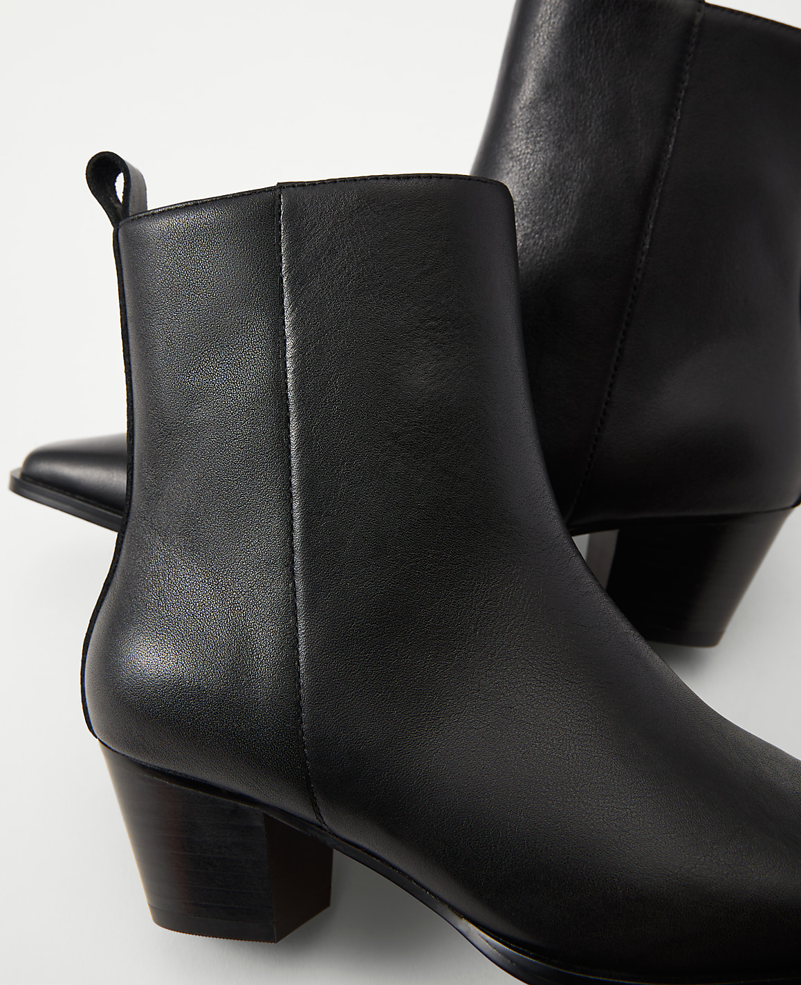 Tapered Heel Leather Bootie
