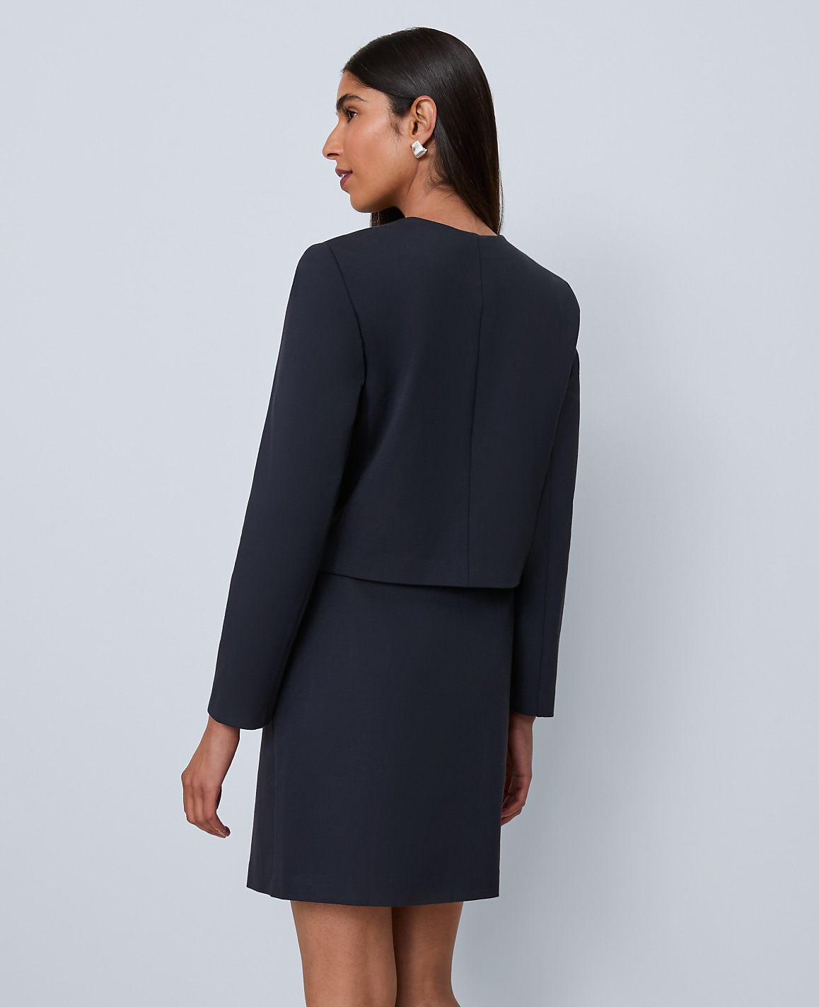 The Petite Crew Neck Jacket in Ponte