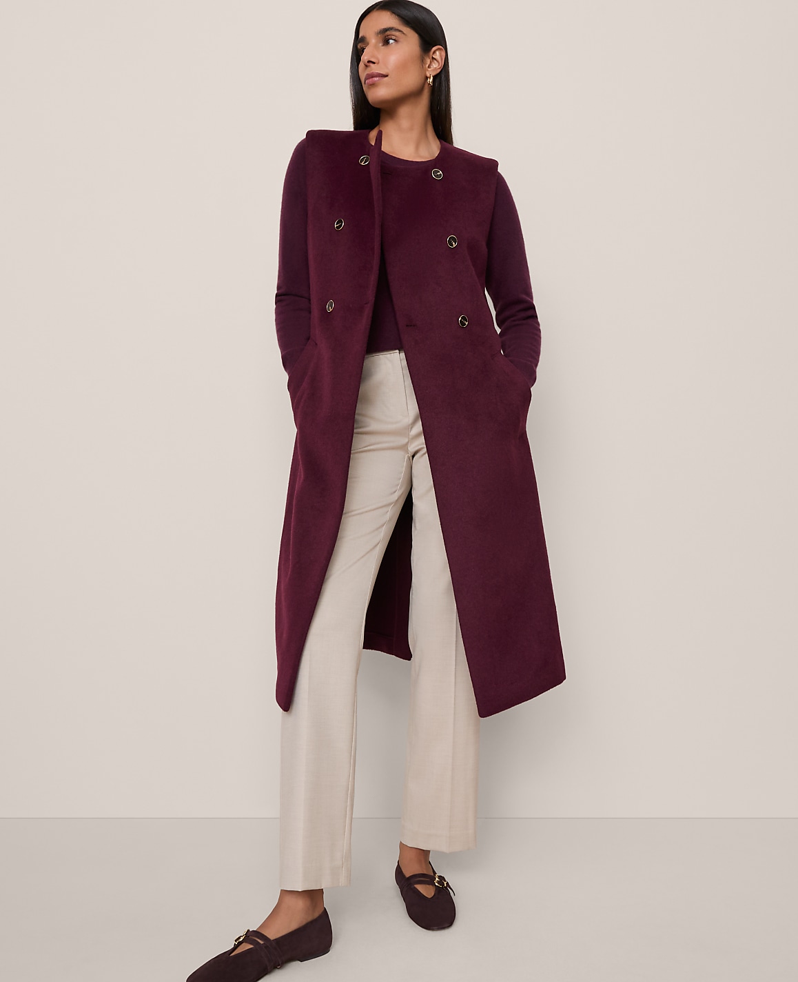 Petite Belted Trench Vest
