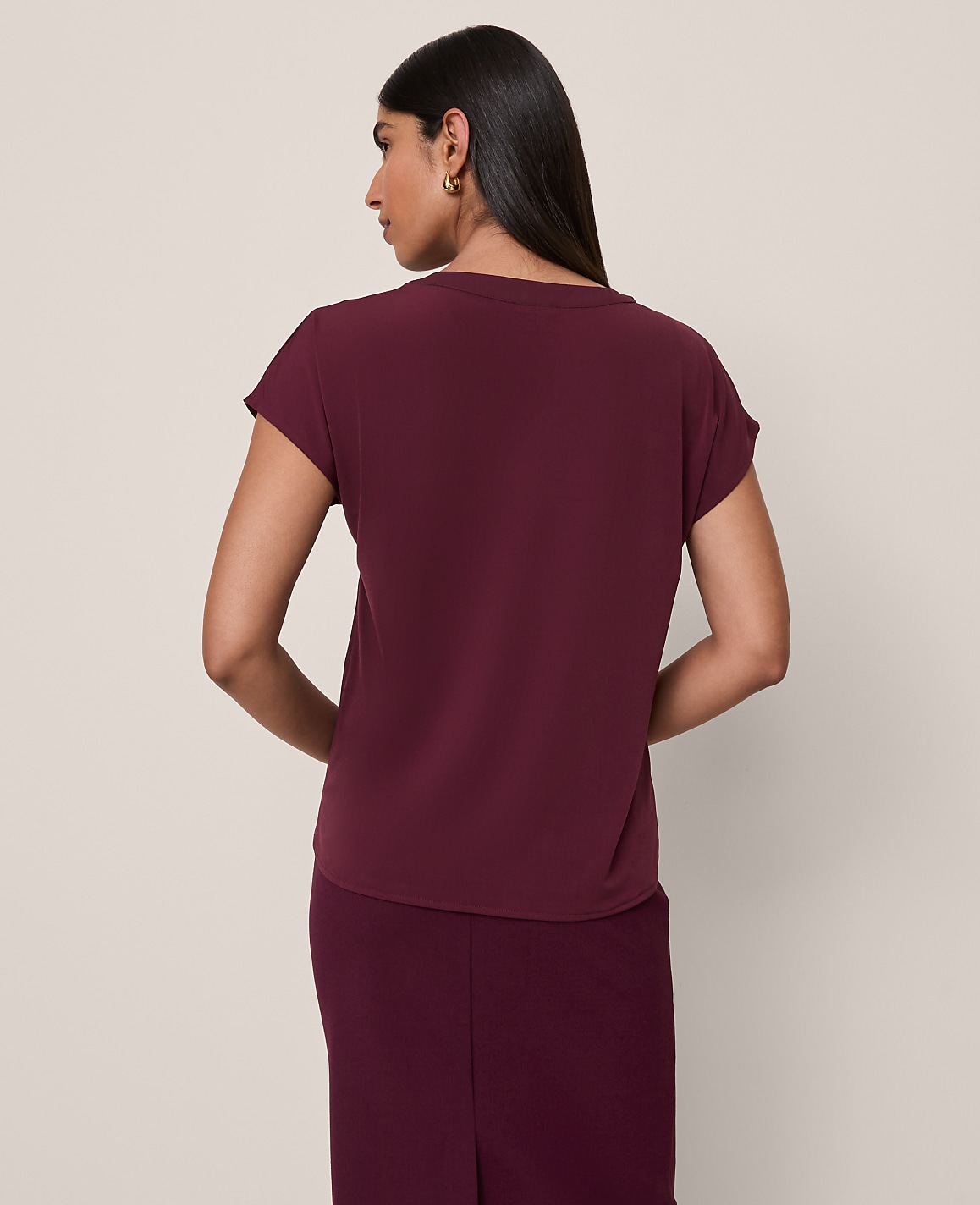 Mixed Media Pleat Front Top