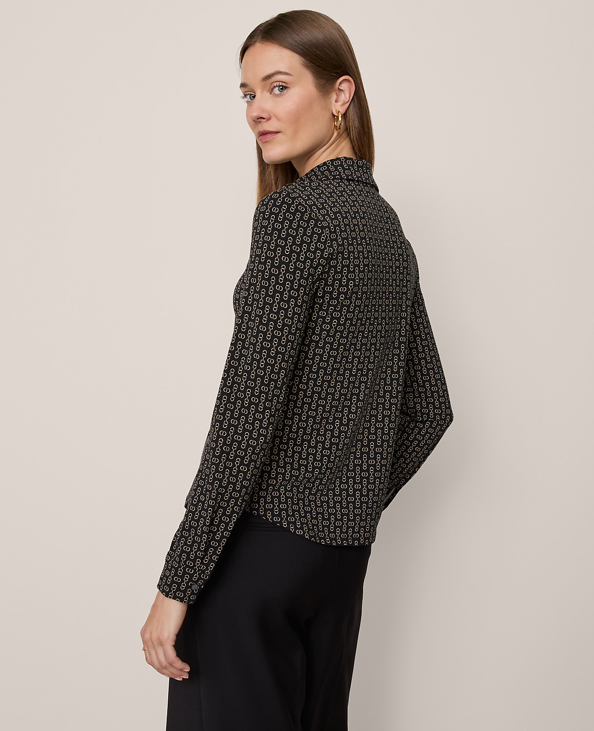 Petite Chain Link Button Down Shirt