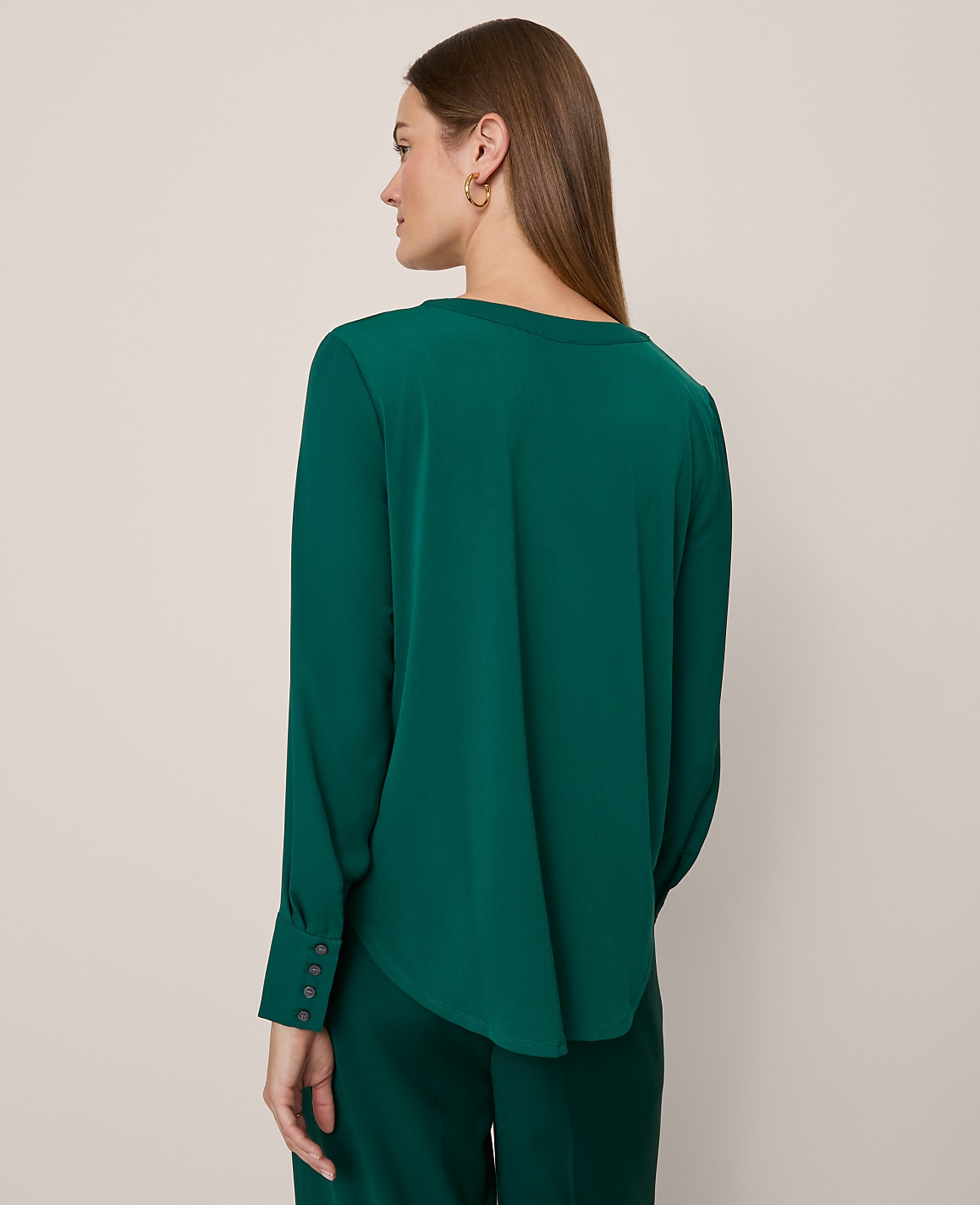 Mixed Media Pleat Front Top