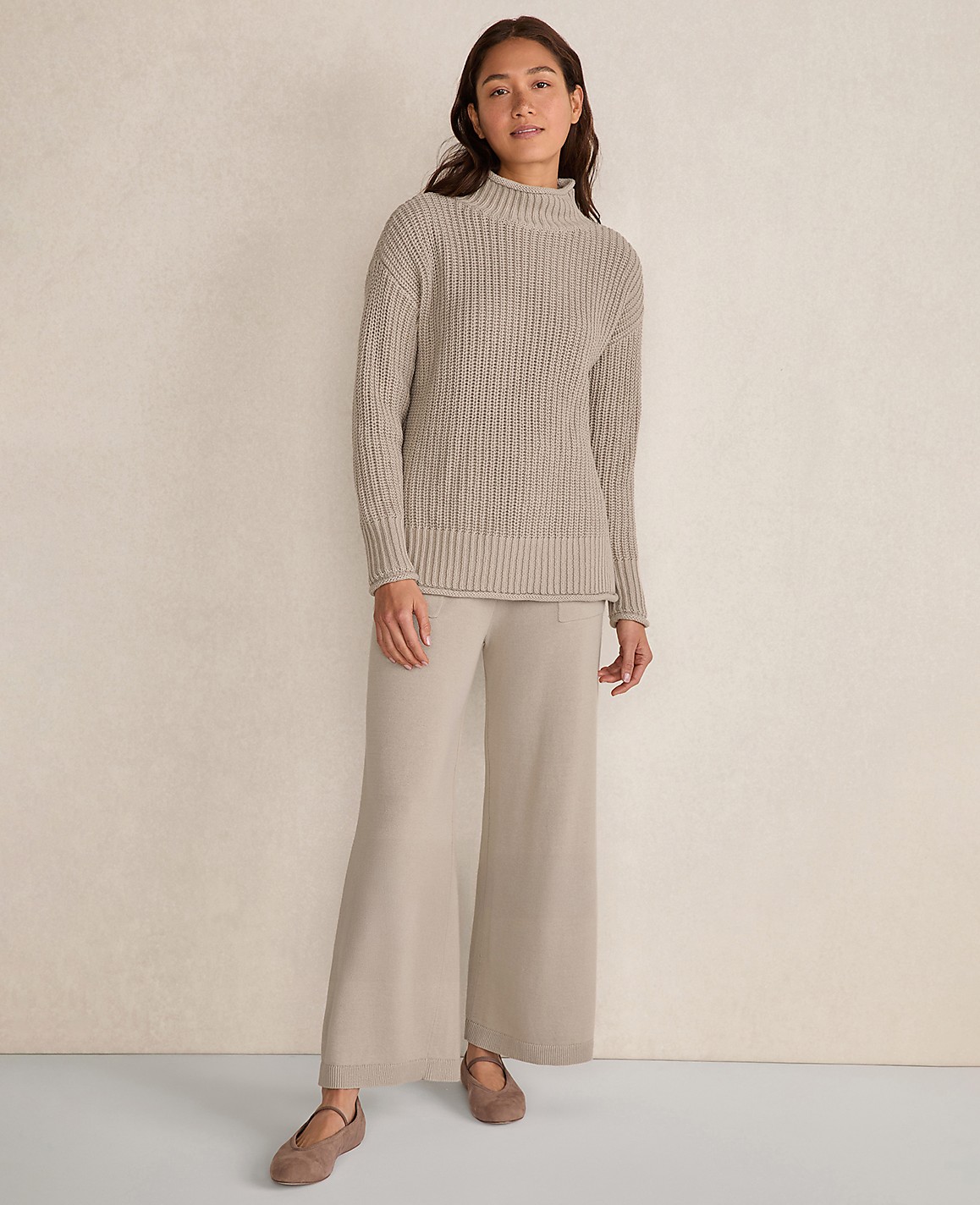 Haven Well Within Organic Cotton Roll Neck Sweater