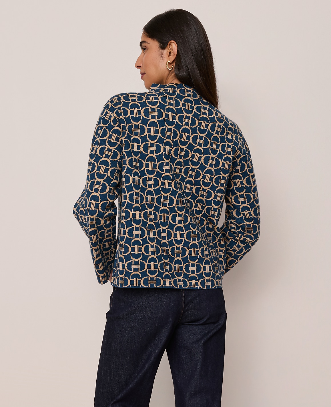 Petite Chain Link Print Sweater