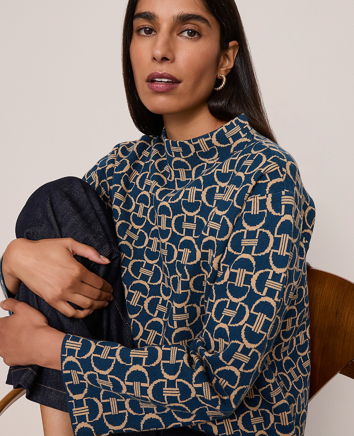 Chain Link Print Sweater