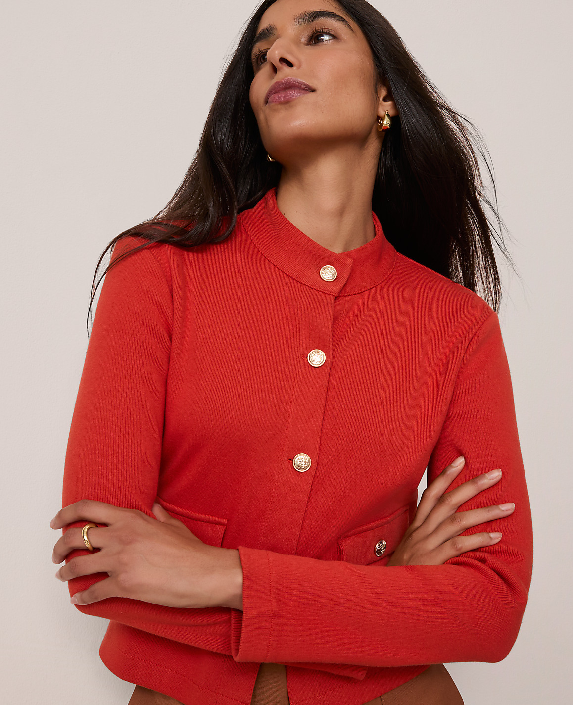 Mock Neck Knit Jacket