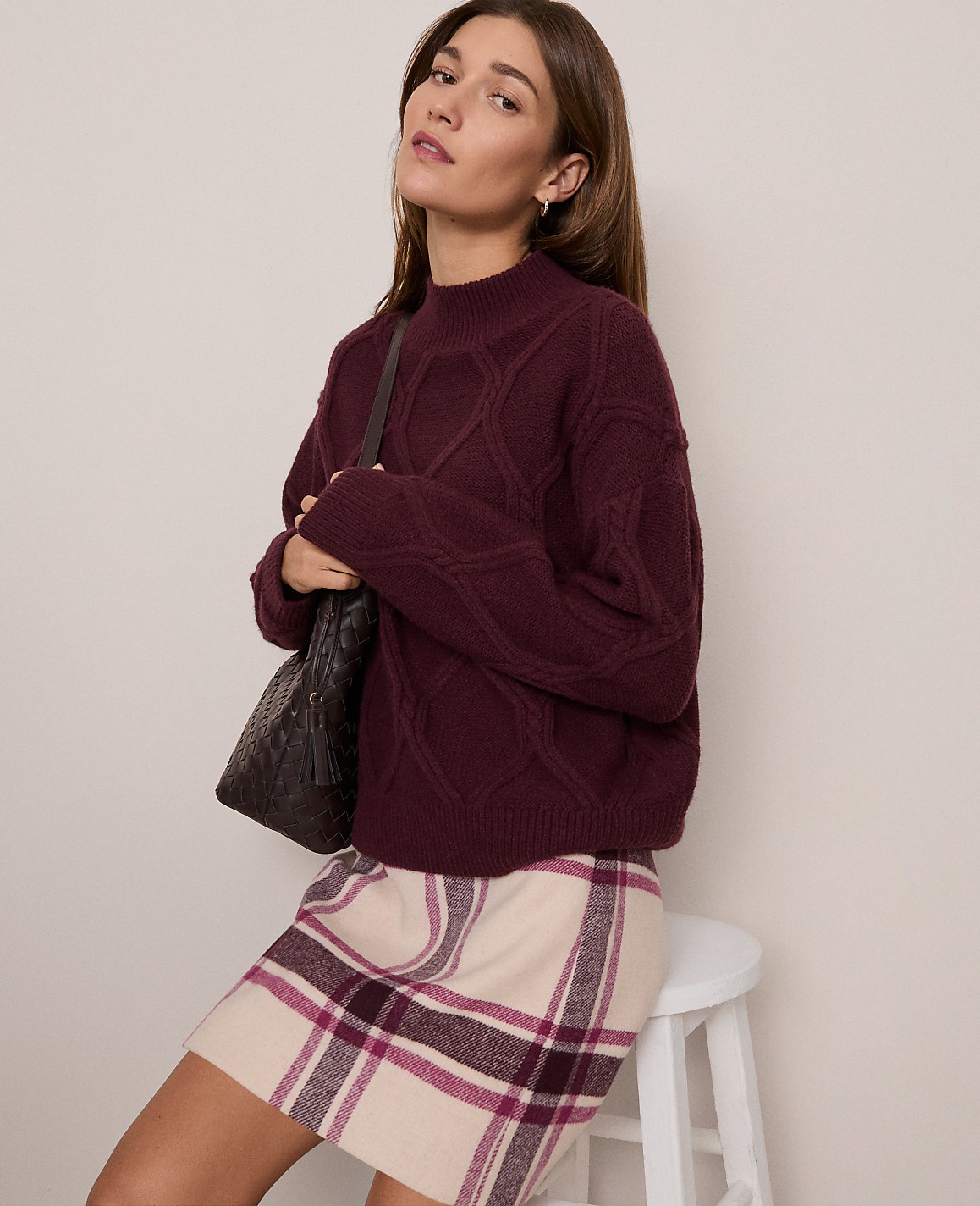 Petite Weekend Collection Cable Sweater
