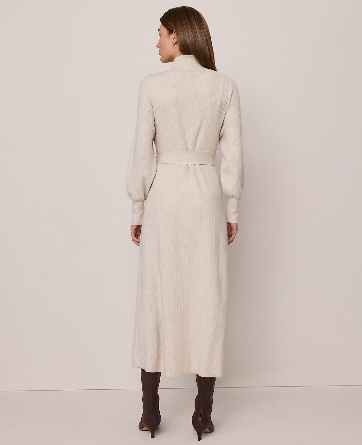 Petite Weekend Ribbed Turtleneck Sweater Dress