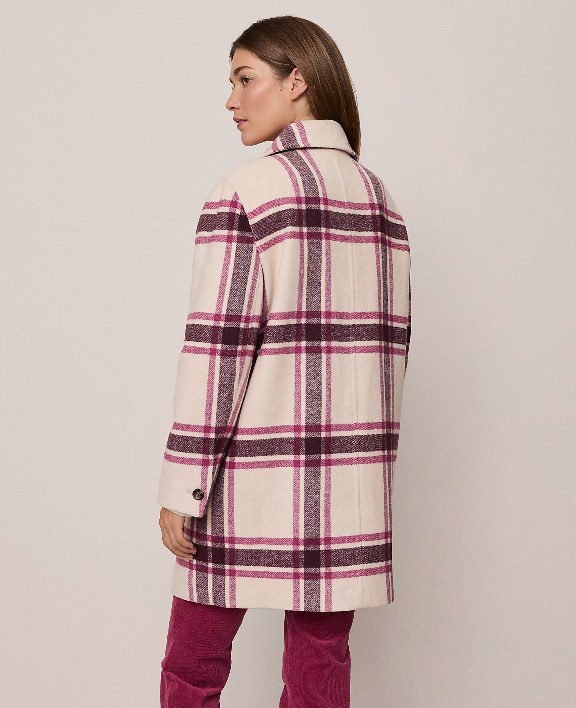 Petite Weekend Plaid Cocoon Coat