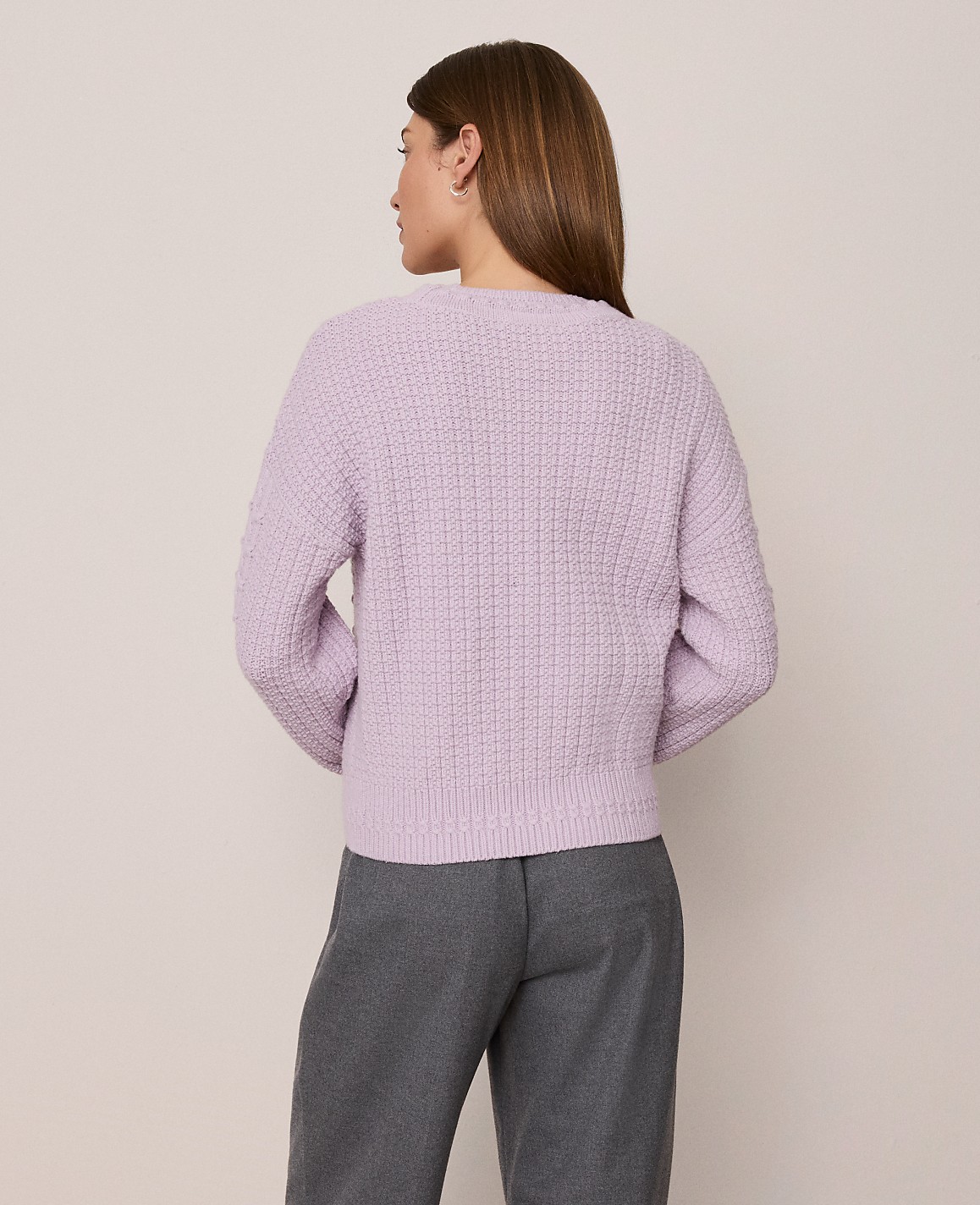Weekend Popcorn-Stitch Cable Sweater