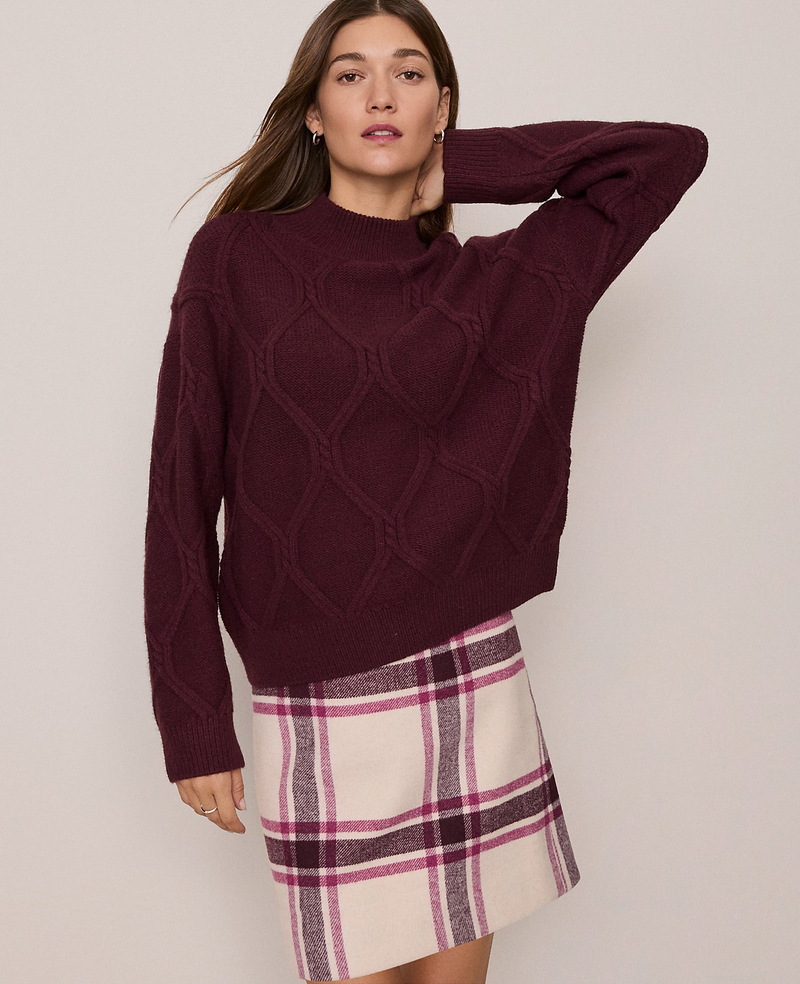 Petite Weekend Collection Cable Sweater