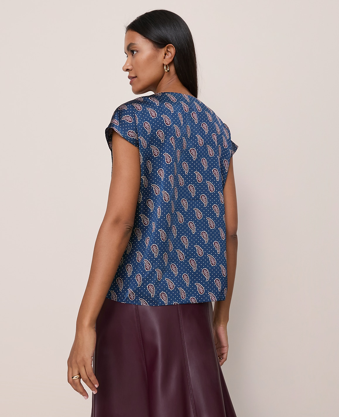 Paisley Cowl Neck Top