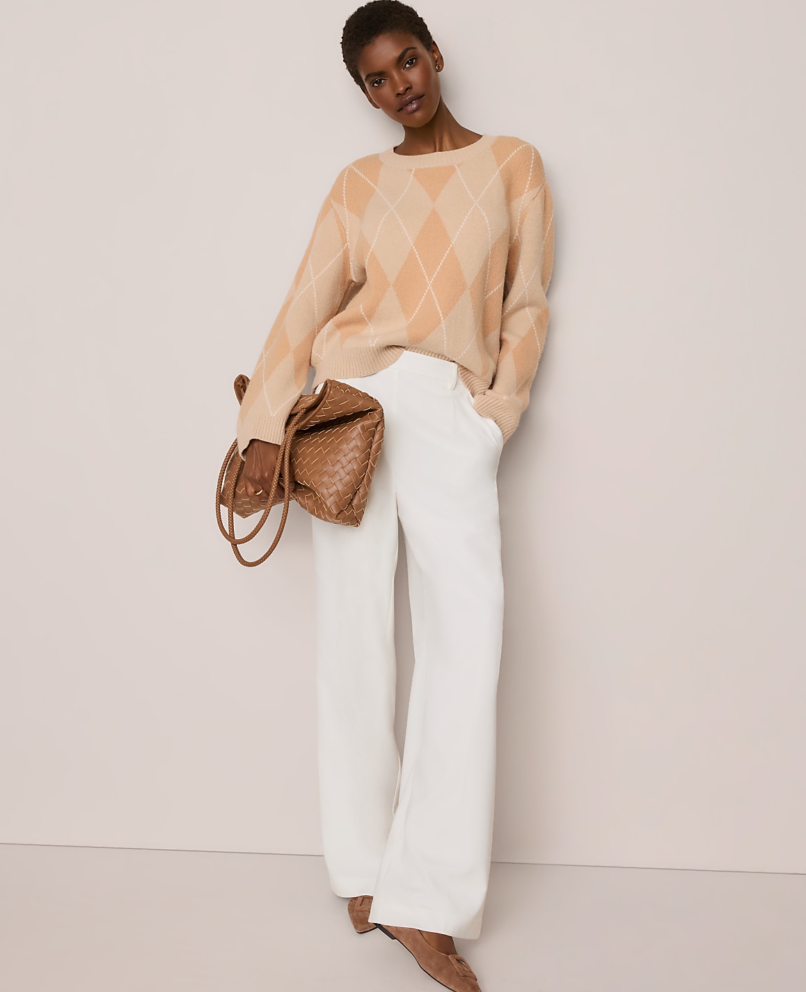 The Petite Side Button Wide-Leg Pant