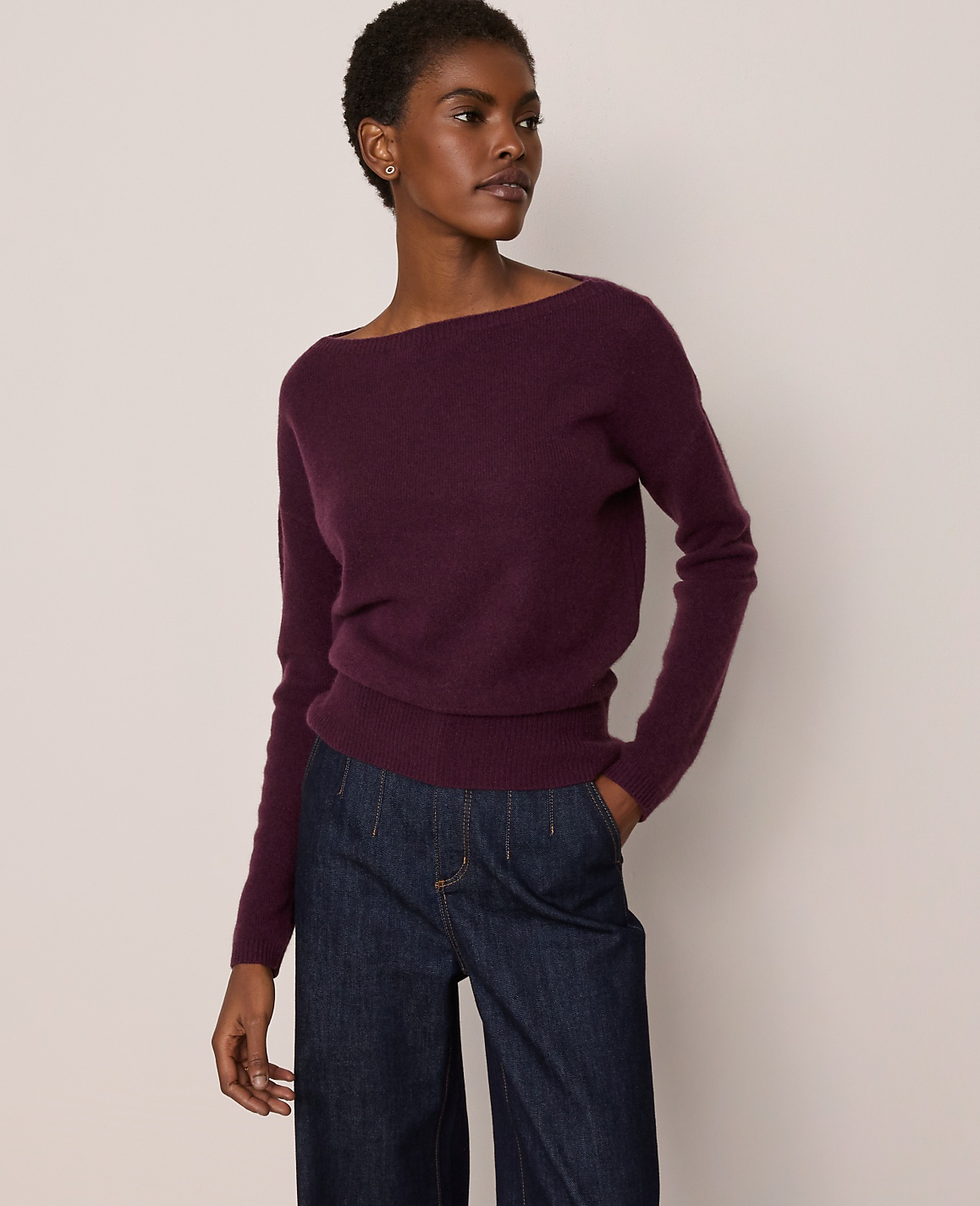 Studio Collection Cashmere Off-The-Shoulder Sweater