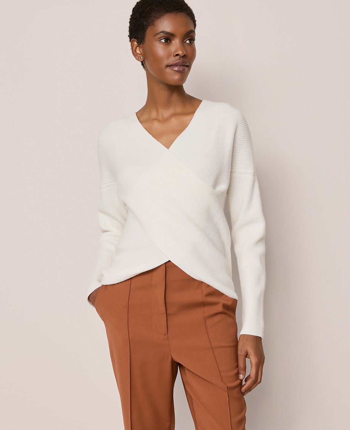 Ribbed Wrap Sweater