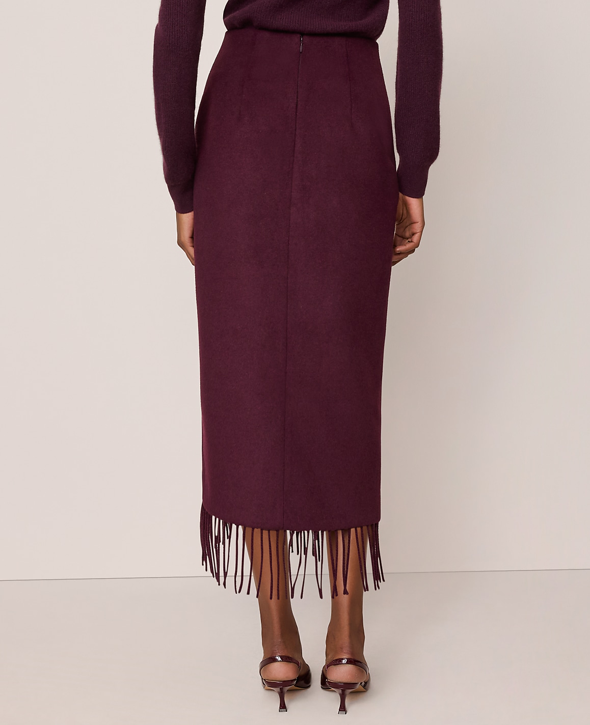 Fringe Midi Wrap Skirt